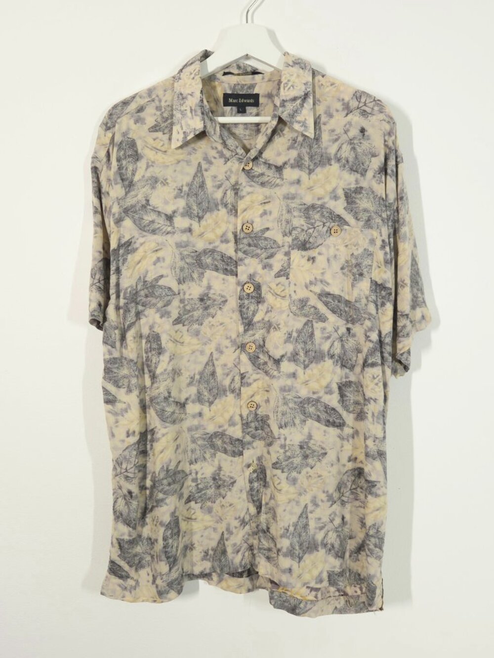 Vintage Leaf Novelty Print Button Down Shirt
